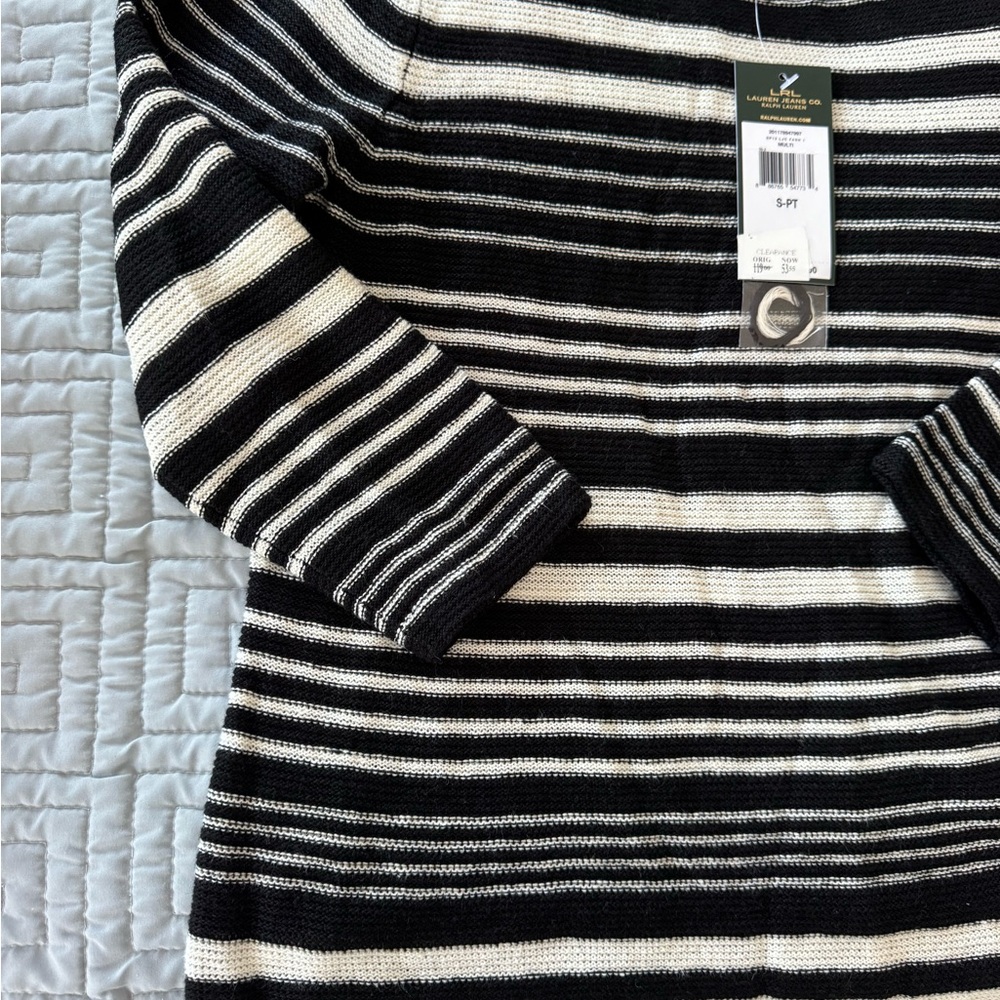 Ralph Lauren Black and White Striped Sweater - Picture 4 of 4